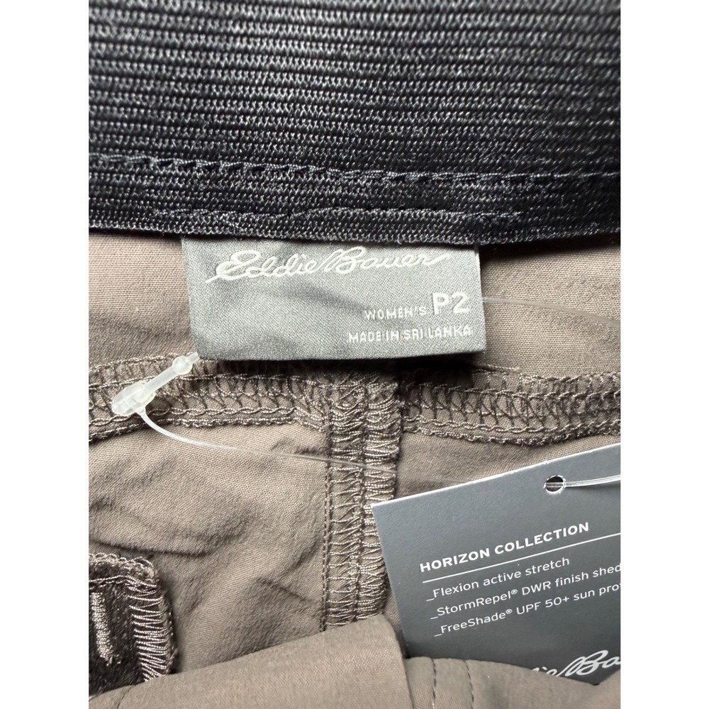 Eddie Bauer Bermuda High Rise Hiking Shorts Women Size 2P Brown NWT - Picture 2 of 9